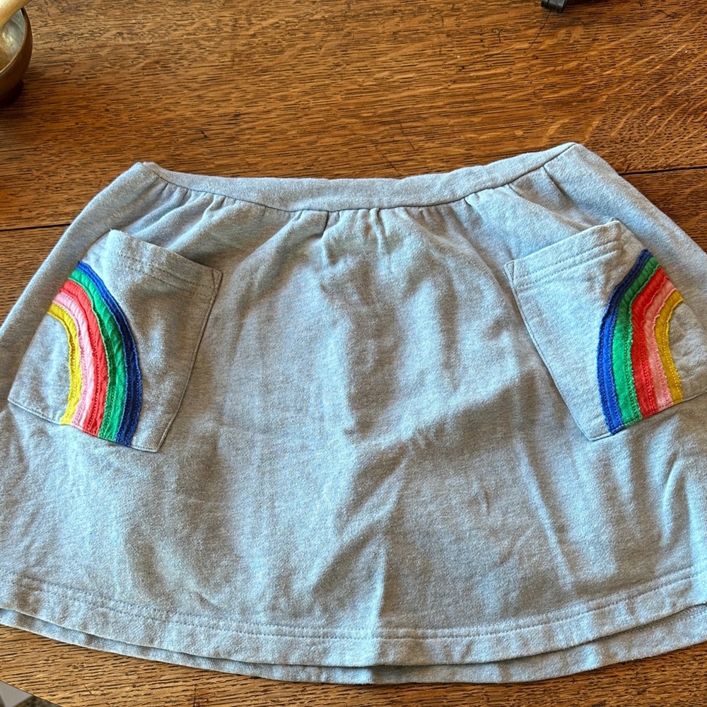 Gray Knit Dress with Rainbow Pocket Embroidery - Picture 3 of 6